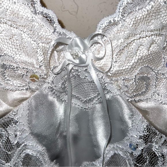 Cinema Etoile BNWT Vintage Satin Semi Sheer Baby Doll Thong Matching Set Small - Picture 5 of 15